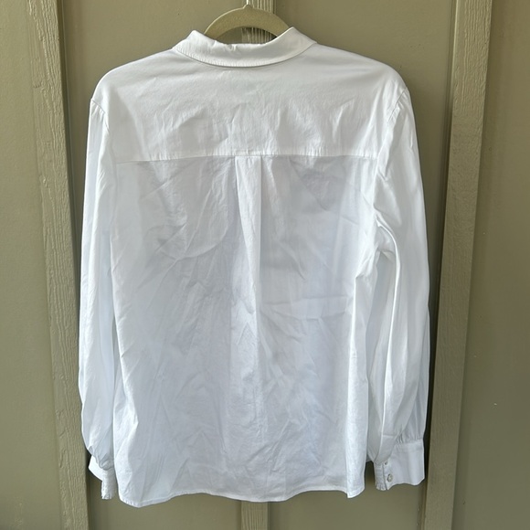 Chicos Size 2 White Button Up Blouse with Florals - Picture 2 of 3